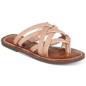 SAM EDELMAN Rose Gold Georgette Glitter Sandals 1